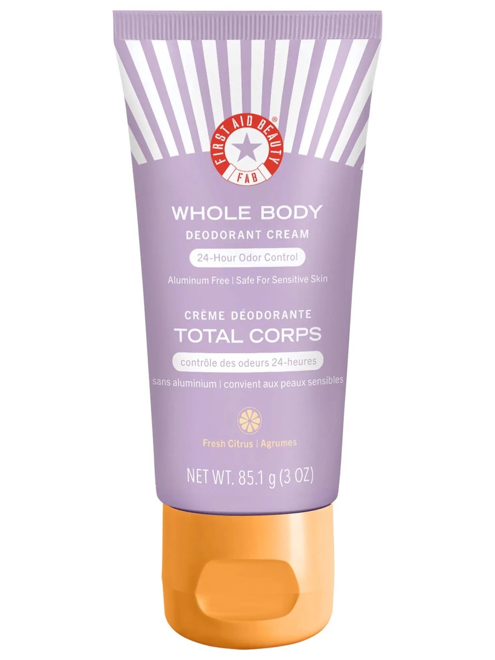 First Aid Beauty Whole Body Aluminum Free Deodorant Cream in Fresh Citrus